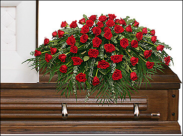 Majestic Red Casket Spray